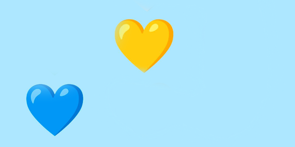 Blue Yellow Hearts emojis