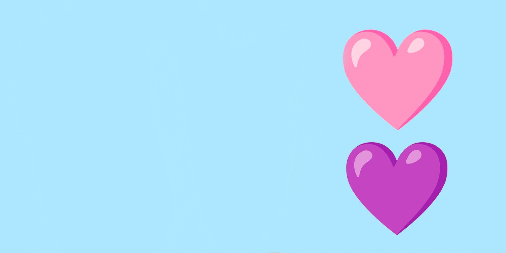 pink and purpur heart emojies